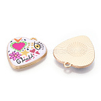 Printed Alloy Pendants, Heart with Evil Eye Charm, Colorful, 25.5x23x3mm, Hole: 2mm(ENAM-ZX002-36A)