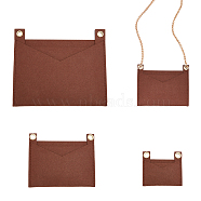 3Pcs 3 Style Felt Purse Organizer Insert, Mini Envelope Handbag Shaper Premium Felt, Bag Accessories, with Iron Grommets, Rectangle, Coconut Brown, 8~18.4x9.2~22x0.6~1.2cm, Hole: 10mm, 1pc/style(DIY-WR0002-17)