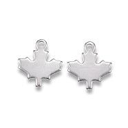 Autumn Theme 201 Stainless Steel Charms, Maple Leaf, Stainless Steel Color, 13x12x0.8mm, Hole: 1.2mm(STAS-F039-66B-P)