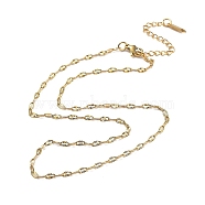 Ion Plating(IP) 304 Stainless Steel Textured Dapped Chain Necklace, Real 18K Gold Plated, 15.75 inch(40cm)(NJEW-D045-02G)