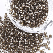 Grade A Glass Seed Beads, Hexagon(Two Cut), Silver Lined, Camel, 1.5~2.5x1.5~2mm, Hole: 0.8mm, about 2100pcs/bag, 450g/bag(SEED-S022-04A-23)