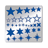 Stainless Steel Cutting Dies Stencils, for DIY Scrapbooking/Photo Album, Decorative Embossing DIY Paper Card, Matte Style, Stainless Steel Color, Star Pattern, 15.6x15.6cm(DIY-WH0279-059)