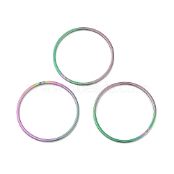 Ion Plating(IP) 304 Stainless Steel Linking Ring, Nickel Free, Round Ring, Rainbow Color, 25x0.8mm(STAS-S079-13-B05-M-NF)