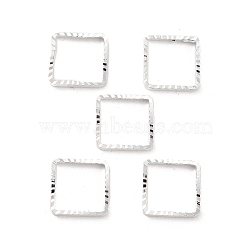 Brass Beads Frames, Cadmium Free & Lead Free, Square, 925 Sterling Silver Plated, 8x8x1mm(KK-M288-01S-B)