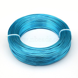 Round Aluminum Wire, Bendable Metal Craft Wire, Flexible Craft Wire, for Beading Jewelry Doll Craft Making, Deep Sky Blue, 22 Gauge, 0.6mm, 280m/250g(918.6 Feet/250g)(AW-S001-0.6mm-16)