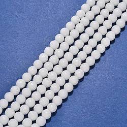 Synthetic White Agate Beads Strands, Dyed, Faceted, Round, White, 6mm, Hole: 1mm, about 62pcs/strand, 16 inch(X-G-D419-6mm-01)