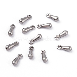 Tarnish Resistant 304 Stainless Steel Charms, Chain Extender Teardrop, Stainless Steel Color, 7.5x2.5x2.3mm, Hole: 1mm(STAS-G029-1)