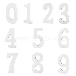 Fingerinspire Wood Cabochons, Number 0 to 9, White, White, 20pcs/set(WOOD-FG0001-01)