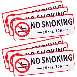 Rectangle PVC Self-Adhesive No-smoking Warning Stickers, Waterproof No Smoking Sign Dacals, for Public Spaces, Indoor Outdor, White, 64x186x0.2mm(STIC-WH0003-017A)