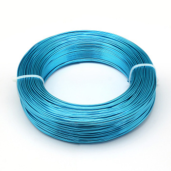 Round Aluminum Wire, Bendable Metal Craft Wire, Flexible Craft Wire, for Beading Jewelry Doll Craft Making, Deep Sky Blue, 22 Gauge, 0.6mm, 280m/250g(918.6 Feet/250g)