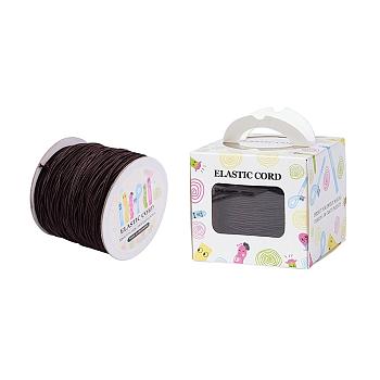 Elastic Cord, with Nylon Outside and Rubber Inside, Round, Coconut Brown, 1mm, 109.36yards/roll(100m/roll)
