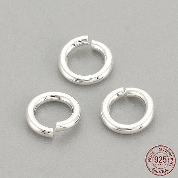 925 Sterling Silver Open Jump Rings, Round Rings, Silver, 4x0.7mm, 2mm inner diameter