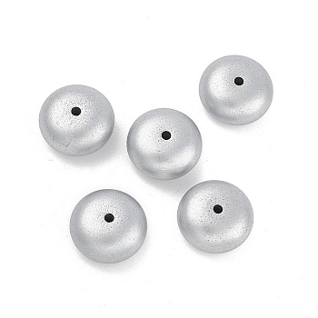 Opaque Acrylic Beads, Rondelle, Light Grey, 18x10mm, Hole: 1.8mm, about 210pcs/500g