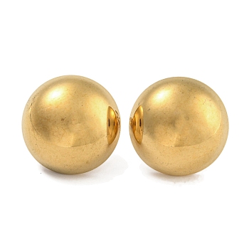 304 Stainless Steel Half Round Stud Earrings for Women, Golden, 16mm