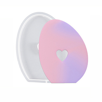 Easter Egg with Heart Shape Candle Holder Silicone Molds, For Scented Candle Making, White, 14.1x11.2x1.3cm