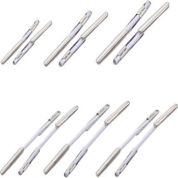 Elastic Barbed Cord, with Stainless Steel Findings, for Fixing Finger Ring, White, 25~53x1mm, 300pcs/box