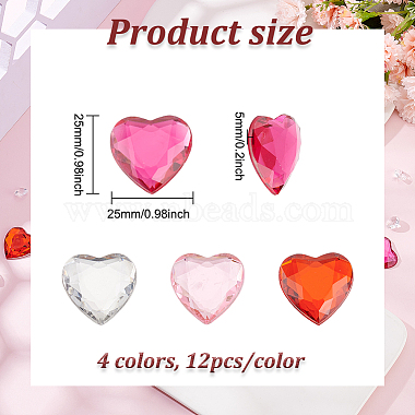 48Pcs 4 Colors Self-Adhesive Acrylic Rhinestone Stickers(STIC-FG0001-03)-2