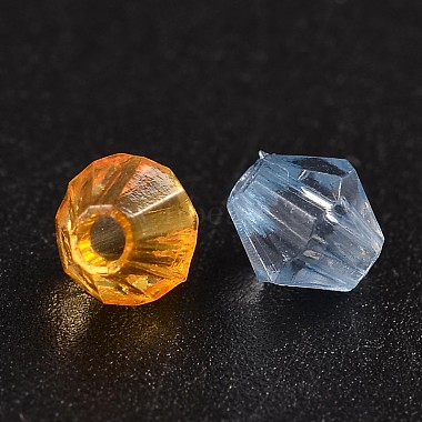 Perles acryliques transparentes de bicones facettées(DBB5mm)-4
