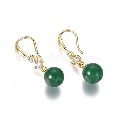Natural White Jade Dangle Earrings(EJEW-G263-05G)-2