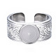304 Stainless Steel Open Cuff Finger Ring Cabochon Settings(X-STAS-T060-05P)-1
