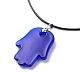 Collier pendentif mauvais œil au chalumeau bleu avec cordon ciré pour femme(NJEW-JN03955-02)-6