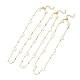 3 pcs 3 colliers de chaîne à maillons en perles de coquillage naturel de style sertis de chaînes de câbles en laiton doré(NJEW-TA00120)-1