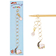 Alloy Enamel Paw Print & Moon with Cat Charm Knitting Row Counter Chains(HJEW-PH01812)-1