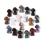 Natural & Synthetic Mixed Gemstone Mushroom Display Decorations, Figurine Home Desktop Decoration, 35~37x21~22.5x21~22.5mm(G-Q602-03)