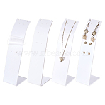 Desktop Acrylic Slant Back Single Necklace Display Stands, Rectangle, White, 5x6.05x18.5cm(ODIS-WH0025-234A)