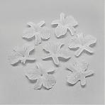 Transparent Acrylic Beads, Frosted, Flower, Clear, 32.5x37.5x3mm, Hole: 1.5mm, about 1300pcs/500g(FACR-S035-SB518)