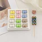 UV Plating Opaque Acrylic Beads, Iridescent, Bowknot, Mixed Color, 12.9x19.5x10.2mm, Hole: 2.5mm(OACR-N163-18)