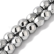 Electroplated Synthetic Magnetic Hematite Beads Strands, Faceted, Twist, Platinum Plated, 8mm, Hole: 1.2mm, about 47pcs/strand, 15.75''(40cm)(G-I364-J01-05)