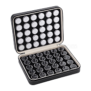 60Pcs 2 Colors Plastic Loose Diamond Round Boxes, Organizer Bags for Nail Art, Small Items, Loose Gems Storage, Black and White, Black, Bag: 26x20.5x6.6cm, round box: 32mm in diameter, 30pcs/color(MRMJ-WH0094-01)