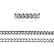 Brass Twisted Chains, Curb Chains, Unwelded, with Spool, Lead Free & Nickel Free & Cadmium Free, Platinum, 2x1.5x1mm, about 301.83 Feet(92m)/roll(CHC010Y-NFK)
