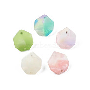 Cellulose Acetate(Resin) Stud Earring Findings, with 316 Stainless Steel Pins and Hole, Heptagon, Mixed Color, 22x20mm, Hole: 1.2mm, Pin: 0.7mm(KY-N018-01)