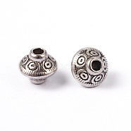 Tibetan Style Alloy Spacer Beads, Cadmium Free & Nickel Free & Lead Free, Antique Silver, 5.4x6.3mm, Hole: 1mm(LF1152Y-NF)