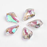 Faceted K9 Glass Charms, Imitation Austrian Crystal, teardrop, Clear, 16x11x5mm, Hole: 1mm(EGLA-P026-D01)