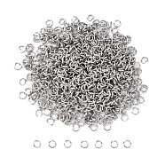 304 Stainless Steel Open Jump Rings, Stainless Steel Color, 21 Gauge, 4x0.7mm, Inner Diameter: 2.6mm, about 5000pcs/bag(STAS-E011-4x0.7mm)
