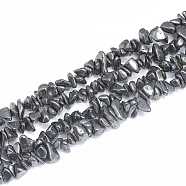 Non-magnetic Synthetic Hematite Beads Strands, Chip, 5~11x3~9x1~9mm, Hole: 1mm, about 200~300pcs/strand, 33.8 inch(G-S314-02)