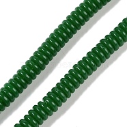 Resin Beads Strands, Imitation Gemstone, Rondelle, Dark Green, 6x2mm, Hole: 1.5mm, about 190pcs/strand, 14.96''(38cm)(RESI-A037-01E)