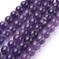 Natural Amethyst Beads Strands, Round, 8mm, Hole: 1mm, about 22~24pcs/strand, 7.6 inch