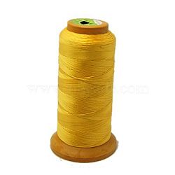 Nylon Sewing Thread, Gold, 0.1mm, about 640~680m/roll(NWIR-G004-0.1mm-07)