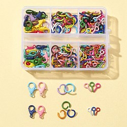 DIY Jewelry Making Finding Kit, Including Spray Painted Eco-Friendly Alloy Lobster Claw Clasps, Iron Open Jump Rings & Screw Eye Pin Peg Bails, Mixed Color, 307Pcs/box(DIY-FS0003-33)