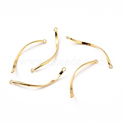 304 Stainless Steel Links Connectors, Twist, Real 18k Gold Plated, 42x2x1mm, Hole: 2mm(STAS-F230-04G-A)