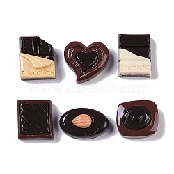 Resin Decoden Cabochons, Chocolate, Black, 11~14.5x9~13.5x5~7mm(RESI-H162-04)