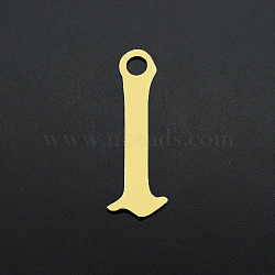 201 Stainless Steel Charms, Laser Cut, Letter, Golden, Letter.L, L:10.7x3.5x1mm, Hole: 1.2mm(STAS-S105-JA570-L)