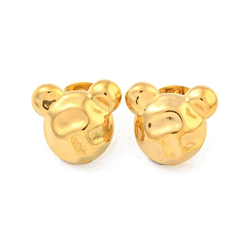 Bear 304 Stainless Steel Ear Studs, Stud Earrings for Women, Golden, 15x17mm