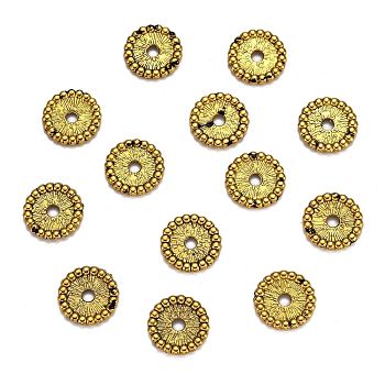 Tibetan Style Spacer Beads, Disc, Antique Golden, 11x1.3mm, Hole: 2mm