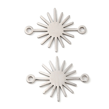 201 Stainless Steel Connector Charms, Sun Links, Stainless Steel Color, 17x23x1mm, Hole: 1.6mm