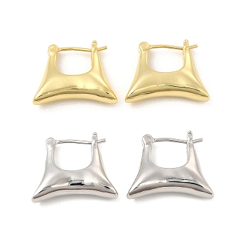 Brass Bag Shape Hoop Earrings for Women, Mixed Color, 16.5x19x5mm, Pin: 0.8mm